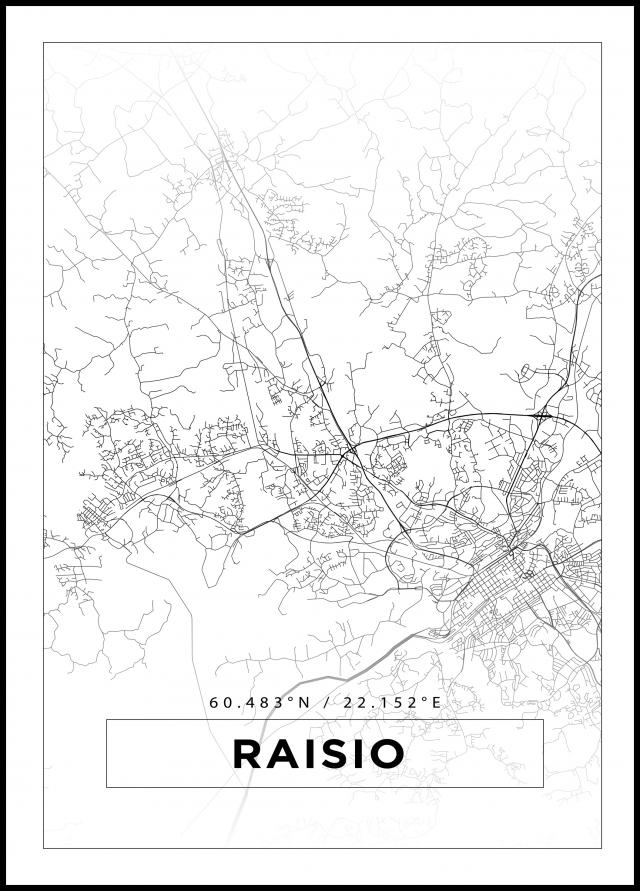 Kart - Raisio - Hvit Plakat