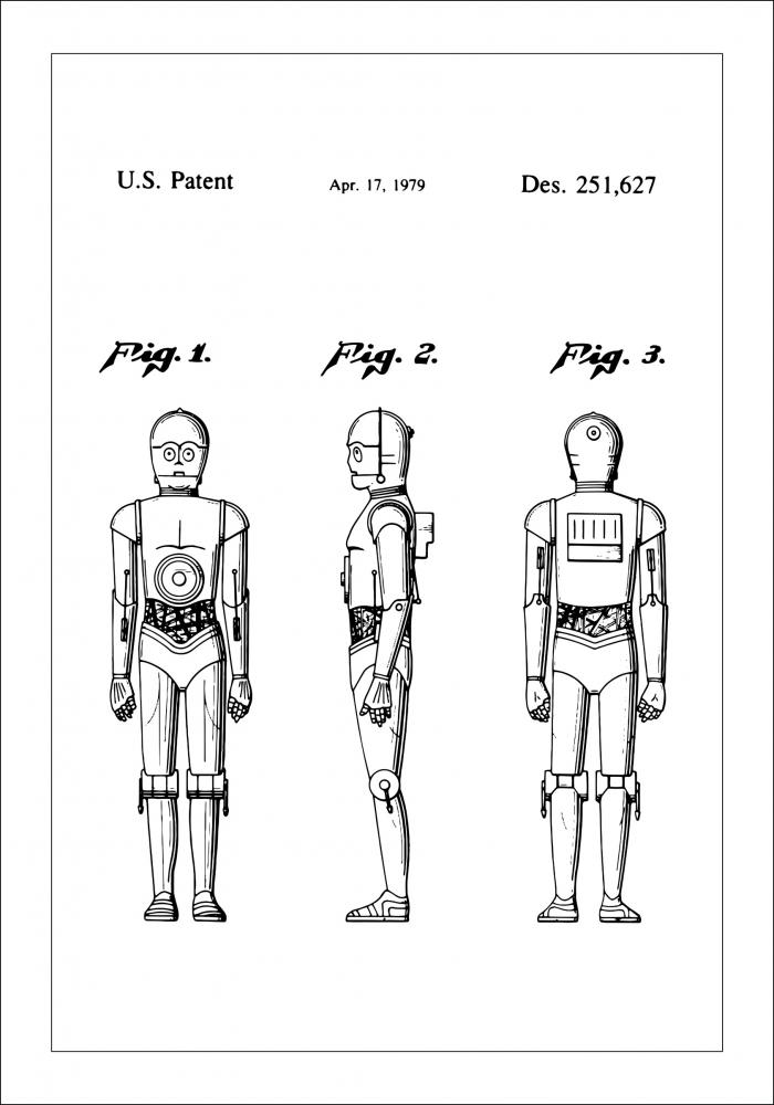 Patenttegning - Star Wars - C-3PO - Poster