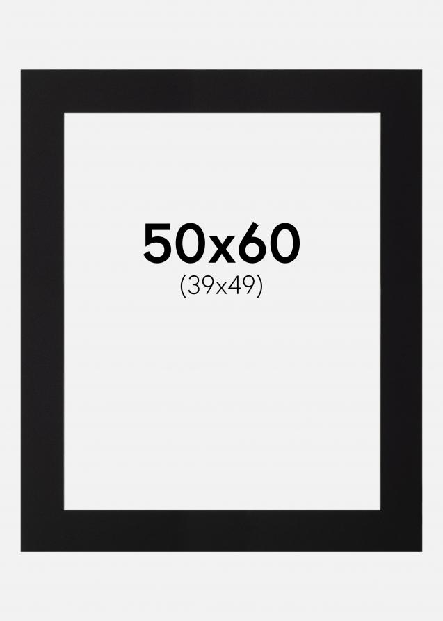 Passepartout Svart Standard (Hvit kjerne) 50x60 cm (39x49)