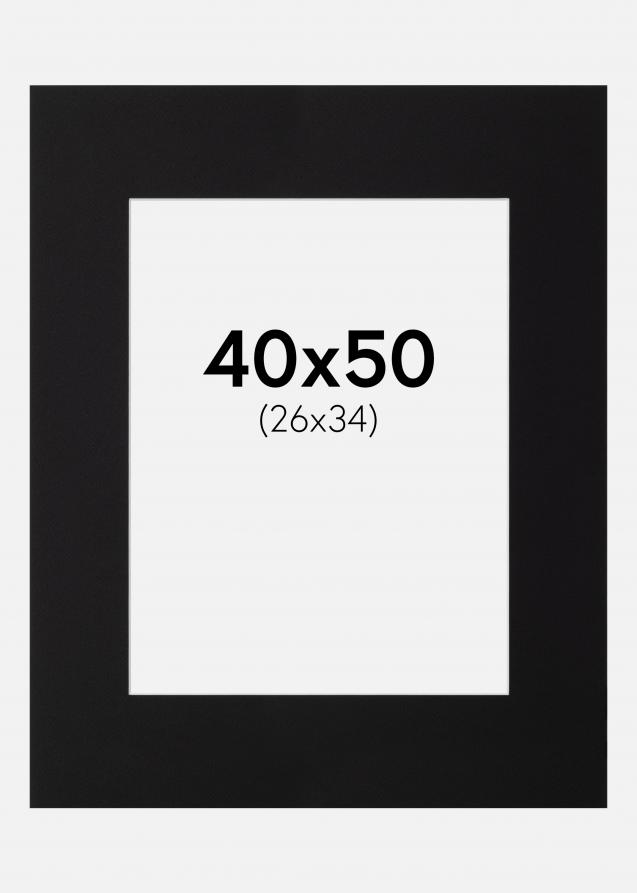 Passepartout Canson Svart (Hvit kjerne) 40x50 cm (26x34)