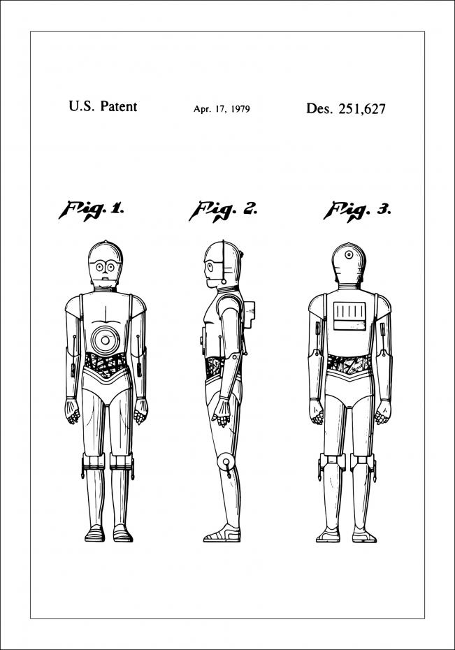Patenttegning - Star Wars - C-3PO - Poster Plakat