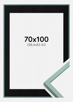 Ramme E-Line Grnn 70x100 cm - Passepartout Svart 59,4x84 cm (A1)