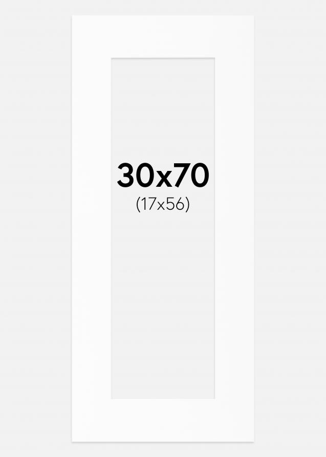 Passepartout Hvit Standard (Hvit kerne) 30x70 cm (17x56)