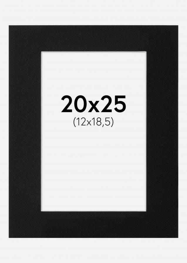 Passepartout Svart Standard (Hvit Kjerne) 20x25 cm (12x18,5)