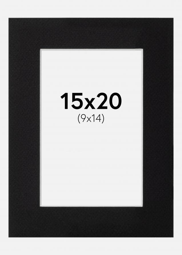 Passepartout Svart (Hvit kjerne) 15x20 cm (9x14)
