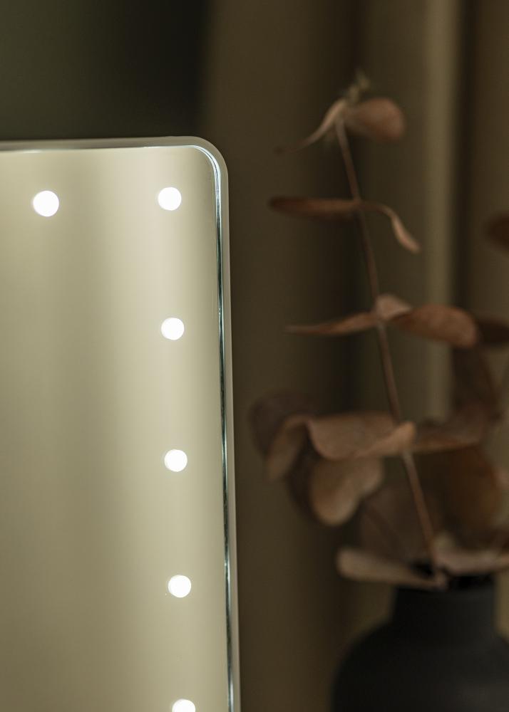 KAILA Sminkespeil LED m. Bluetoothhgtalare Hvit 18x30 cm