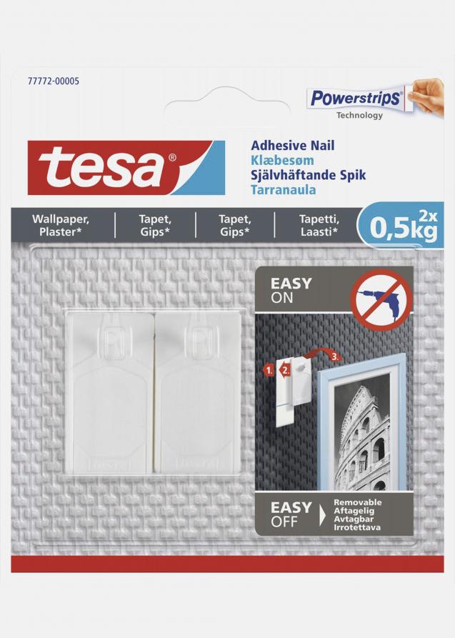 Tesa - Selvheftende spiker til alle typer vegger (maks 2x0,5kg)