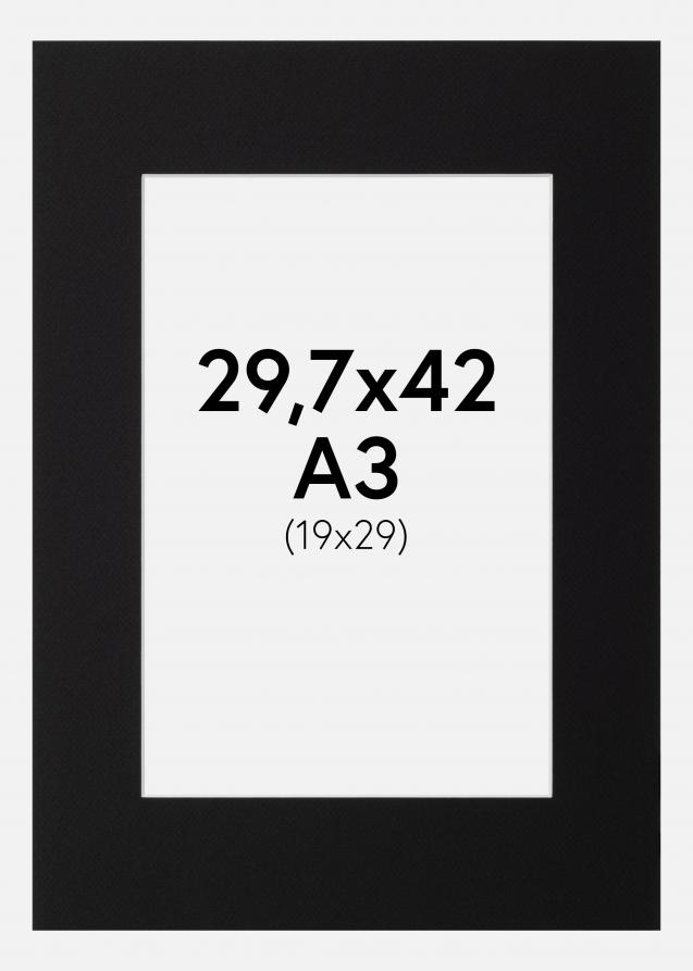 Passepartout Canson Svart (Hvit kjerne) 29,7x42 cm (19x29)