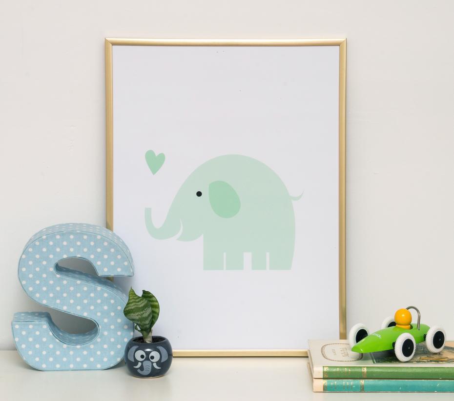 Elefant Solo - Mintgrnn Plakat