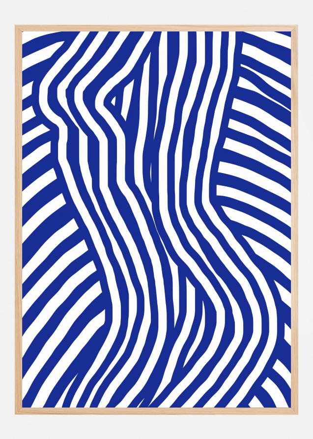 Blue and White Striped Nude Plakat