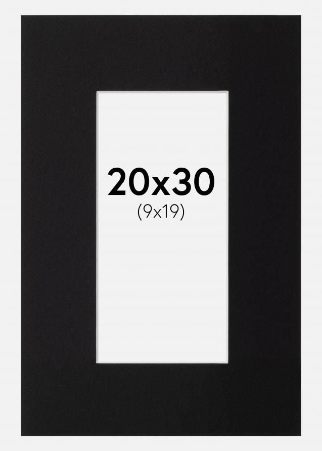 Passepartout Canson Svart (Hvit kjerne) 20x30 cm (9x19)