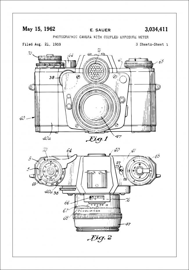 Patenttegning - Kamera I - Poster Plakat