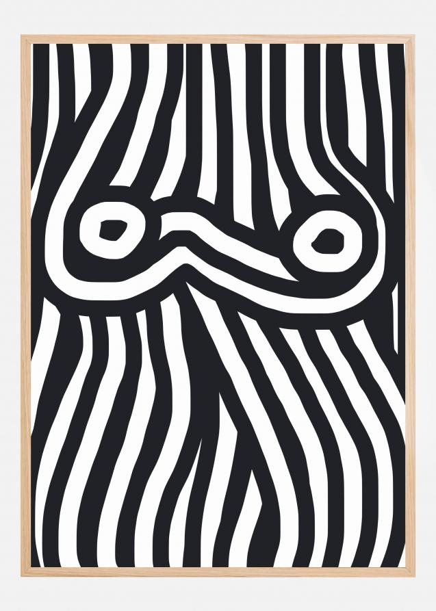 Black and White Striped Nude Plakat