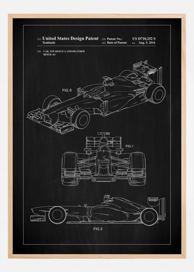 Patent Print - Formula 1 Racing Car - Black Plakat