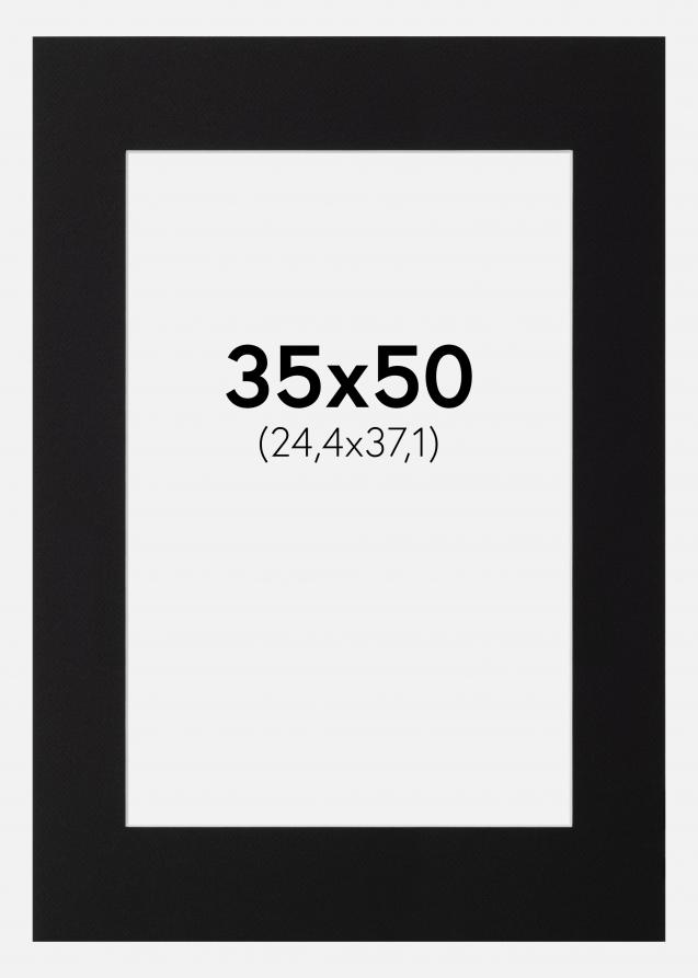 Passepartout Svart Standard (Hvit Kjerne) 35x50 cm (24,4x37,1)