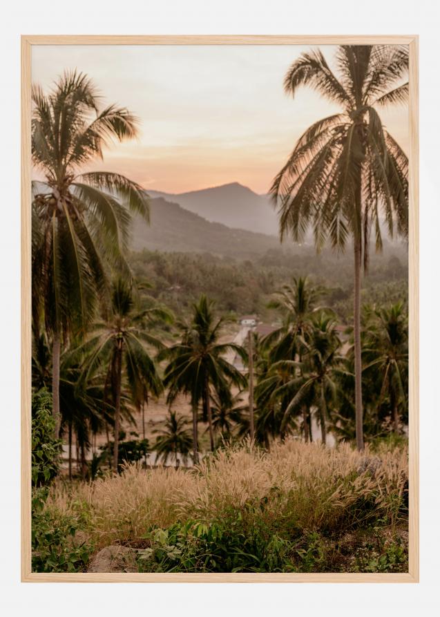Palm Trees On Mountain Plakat