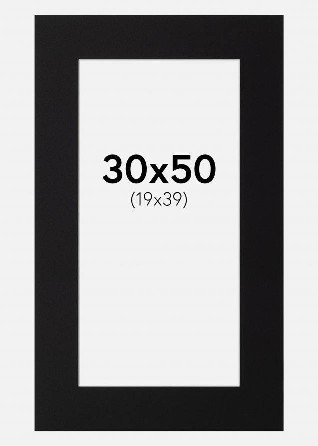 Passepartout Canson Svart (Hvit kjerne) 30x50 cm (19x39)