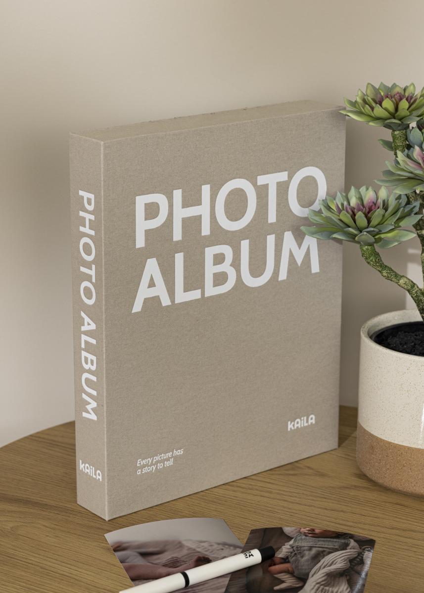 KAILA PHOTO ALBUM Grey - Coffee Table Photo Album (60 Svarte Sider / 30 Ark)