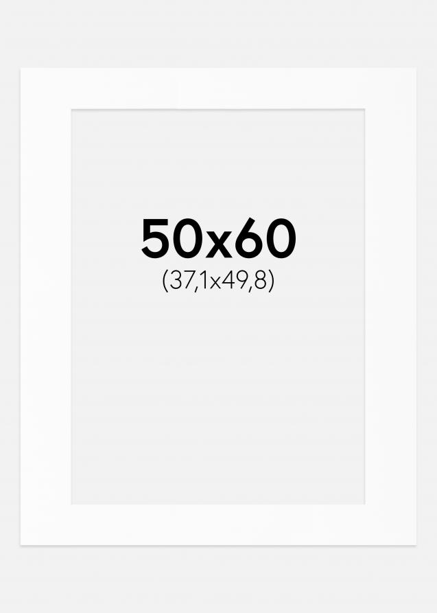 Passepartout Hvit Standard (Hvit kerne) 50x60 cm (37,1x49,8)