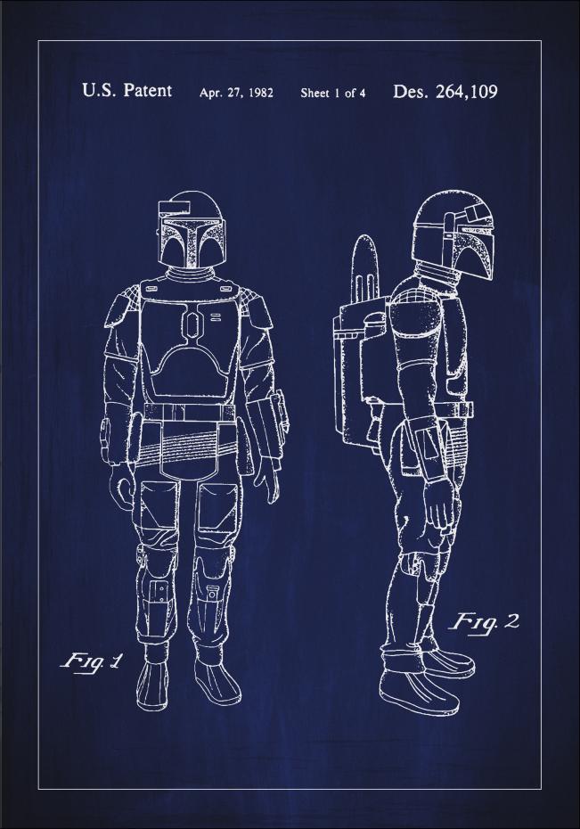 Patenttegning - Star Wars - Boba Fett - Bl Plakat