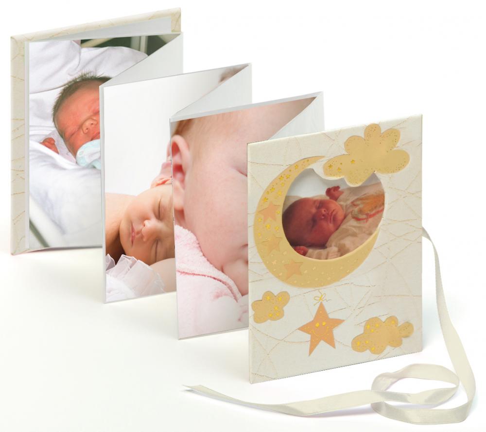 Baby Bambini Leporello innbundet Creme - 13 Bilder i 10x15 cm