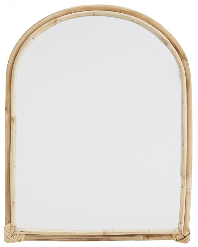 Speil Halv Oval Bambus 36x47 cm