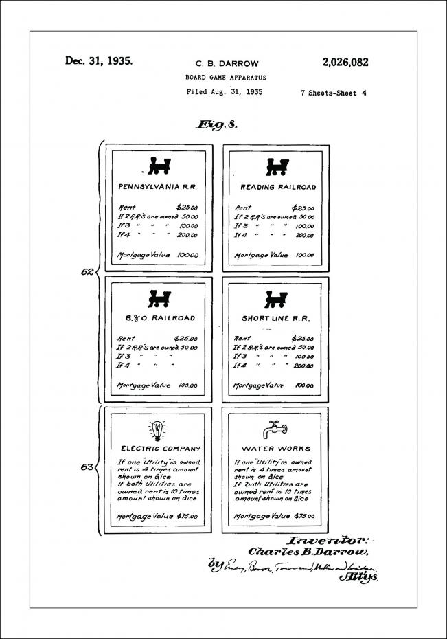 Patenttegning - Monopol III - Poster