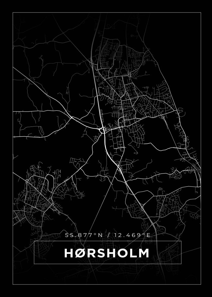 Kart - Hrsholm - Svart Plakat