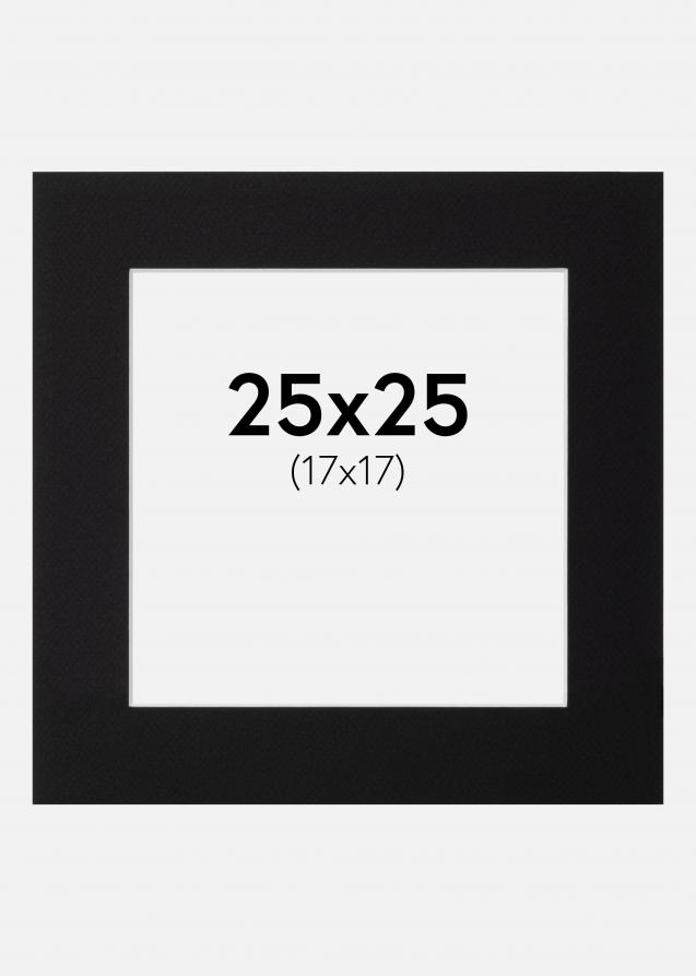 Passepartout Canson Svart (Hvit kjerne) 25x25 cm (17x17)