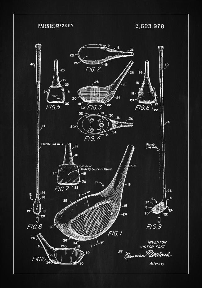 Patent Print - Golf Club - Black Plakat