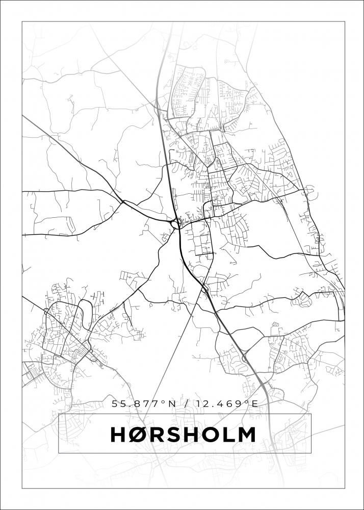 Kart - Hrsholm - Hvit Plakat