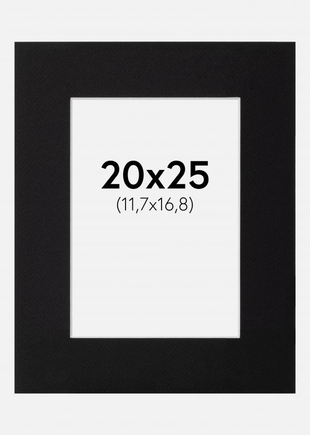 Passepartout Svart Standard (Hvit Kjerne) 20x25 cm (11,7x16,8)