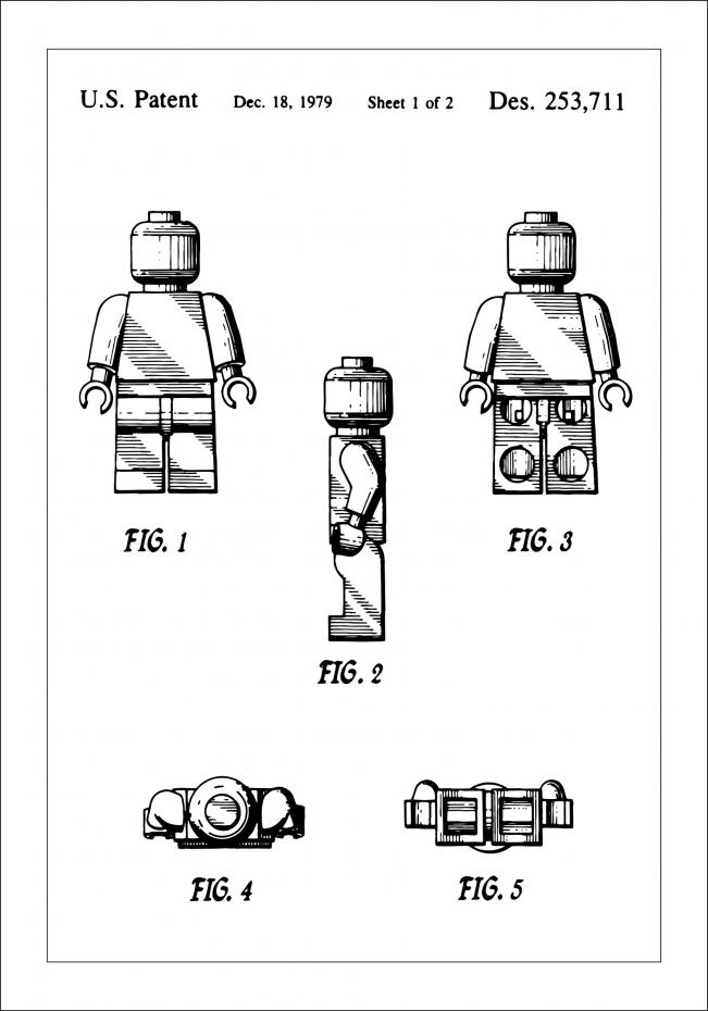 Patenttegning - Lego I - Poster Plakat
