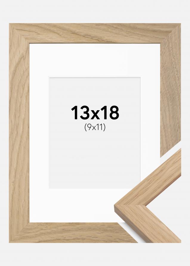 Ramme Oak Wood 13x18 cm - Passepartout Hvit 10x12 cm