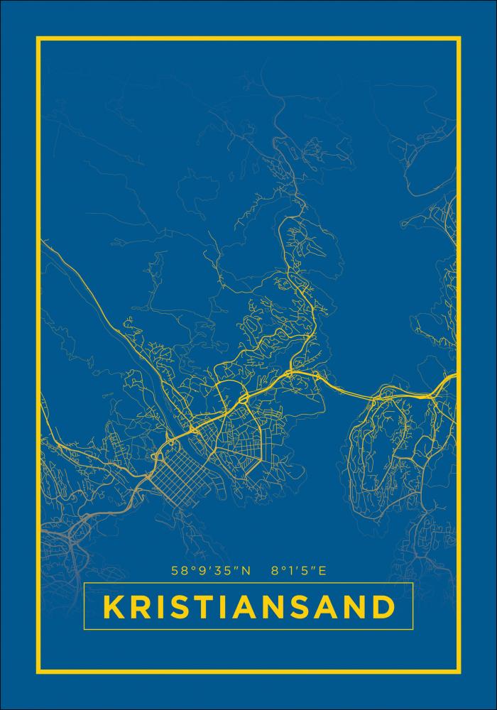 Kart - Kristiansand - Bl