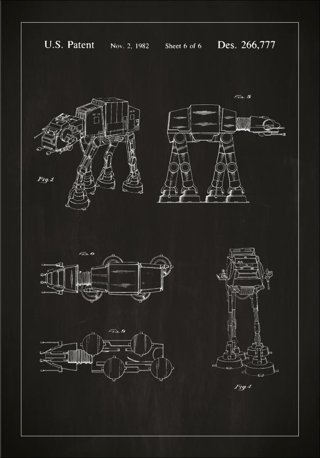 Patenttegning - Star Wars - Walker - Svart Plakat