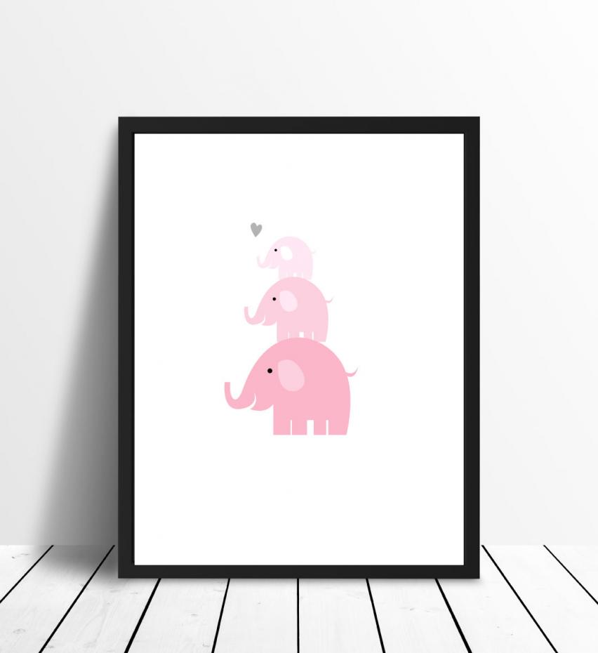 Elefant Trio - Lyserosa Plakat