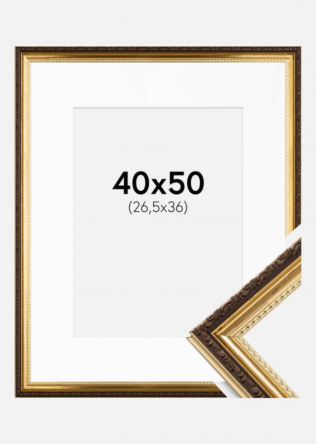 Ramme Abisko Gull 40x50 cm - Passepartout Hvit 27,5x37 cm