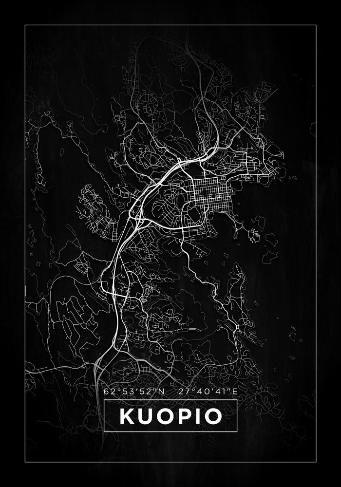 Kart - Kuopio - Svart Plakat