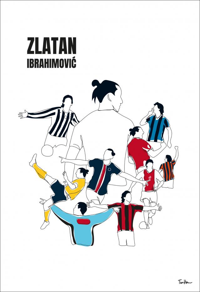 History Of Zlatan With Name And-Colours Plakat