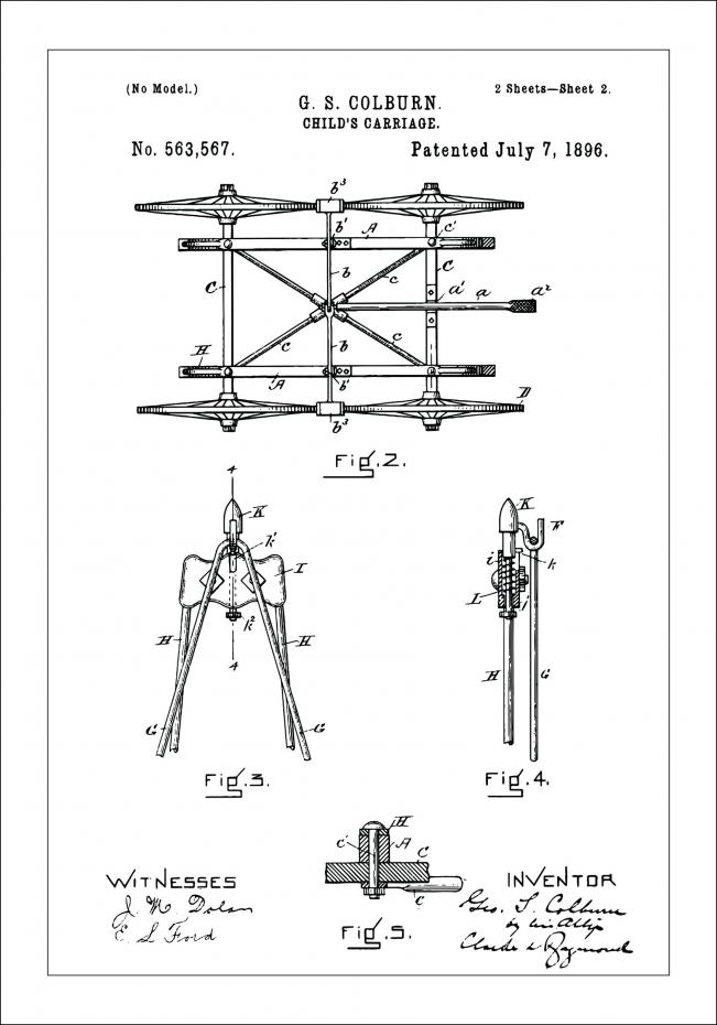 Patenttegning - Barnevogn II - Poster