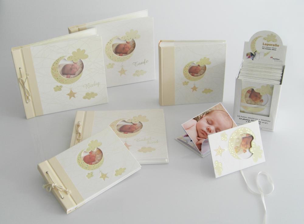 Baby Bambini Leporello innbundet Creme - 13 Bilder i 10x15 cm