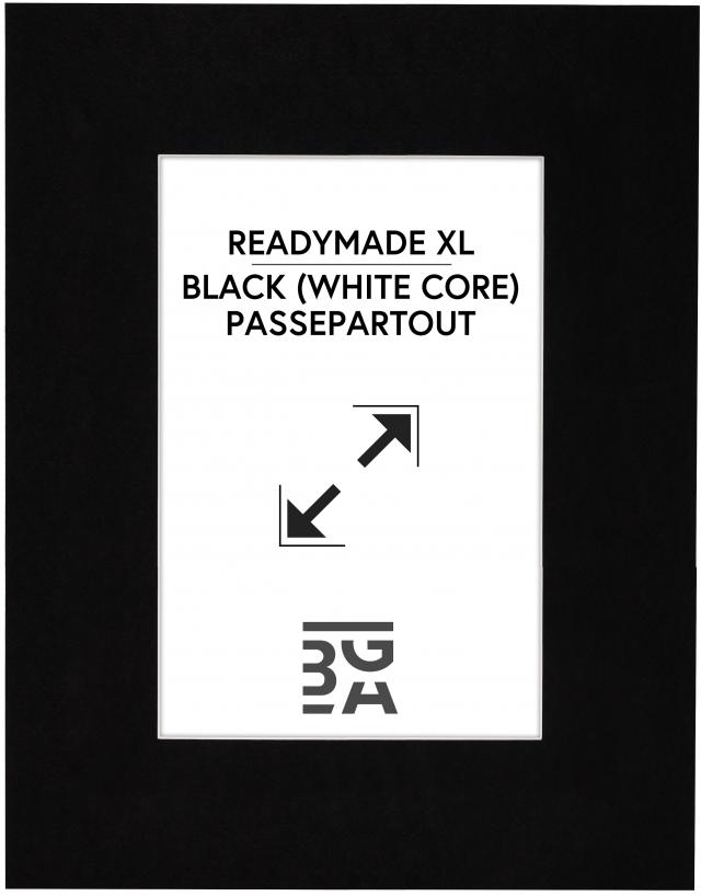 Passepartout XL Svart (Hvit kjerne) 60x80 cm (41x58,4 - A2)
