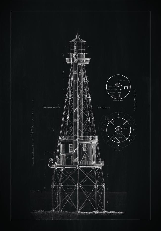 Krittavle - Fyrhus - Ship Shoal Lighthouse - Affisch Plakat