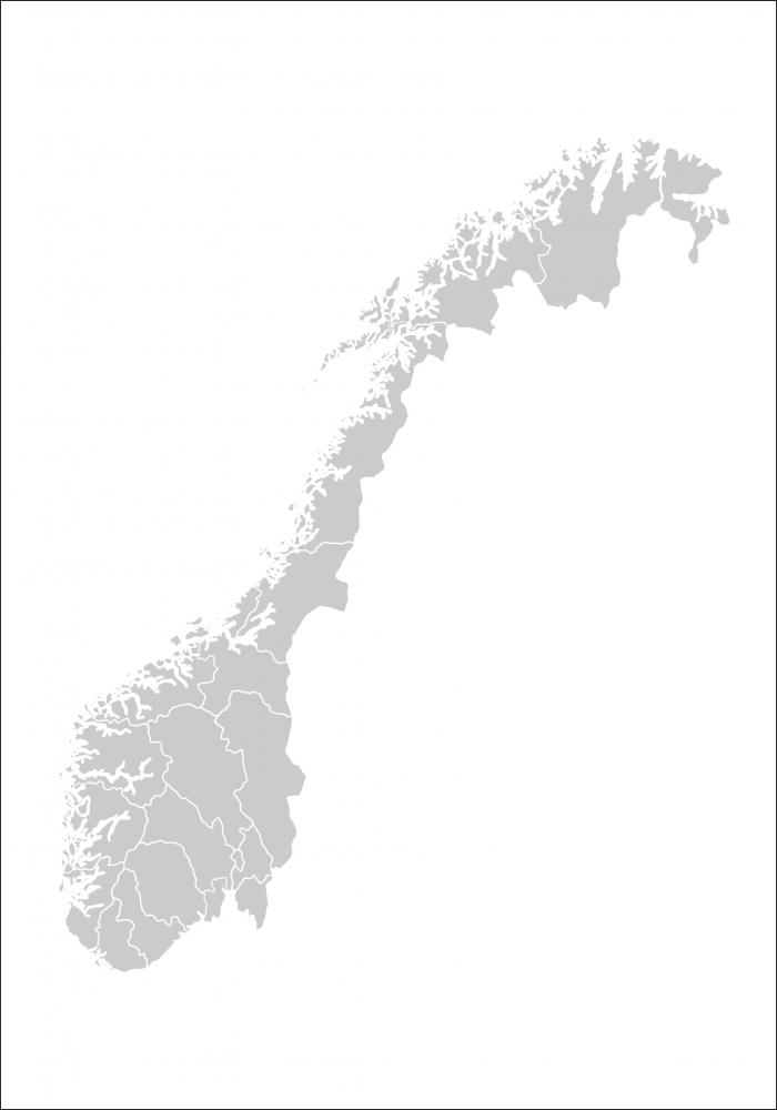 Kart - Norge - Gr Plakat
