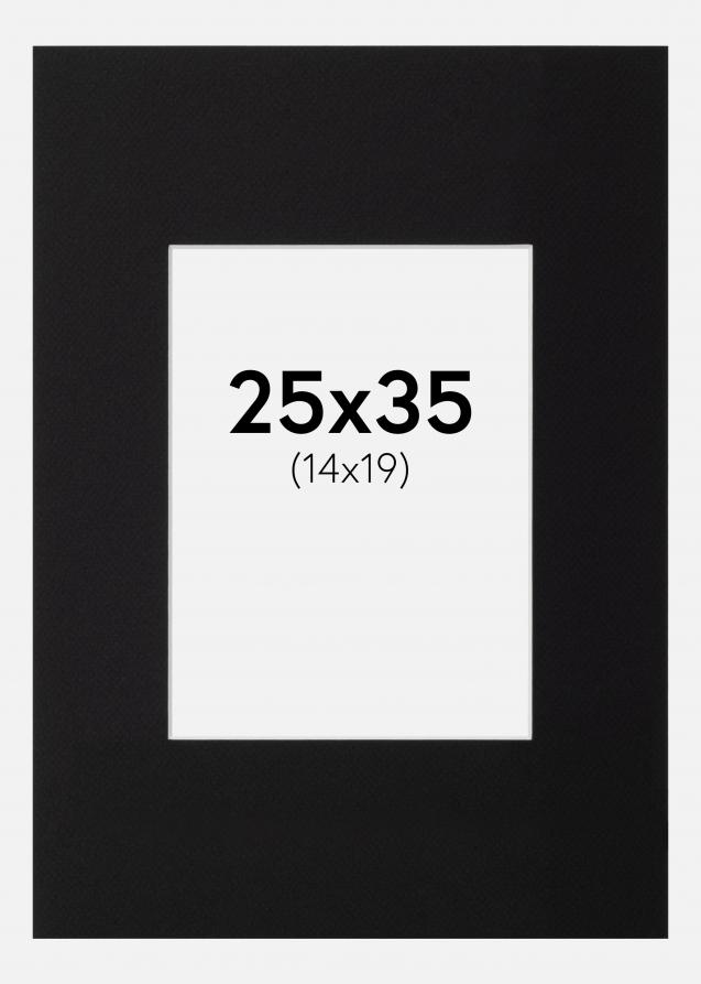 Passepartout XL Svart (Hvit kjerne) 25x35 cm (14x19)