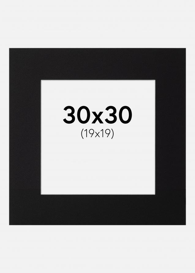 Passepartout Svart Standard (Hvit kjerne) 30x30 cm (19x19)