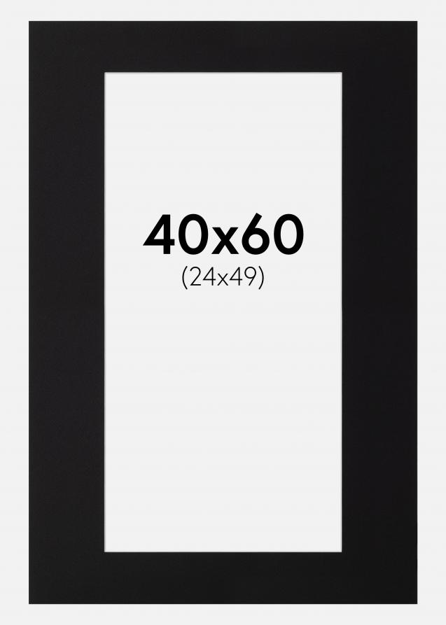 Passepartout Svart Standard (Hvit Kjerne) 40x60 (24x49)