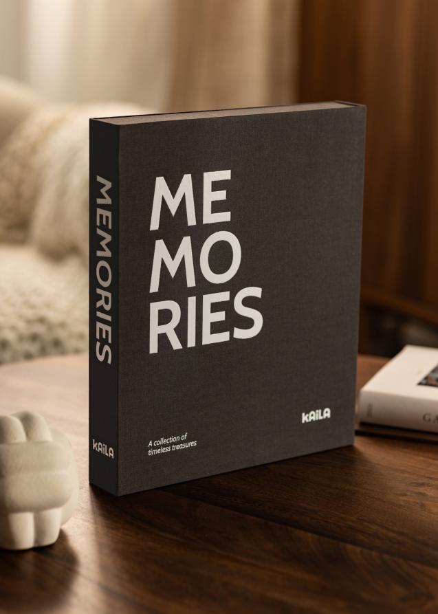 KAILA MEMORIES Black/White - Coffee Table Photo Album (60 Svarte Sider)