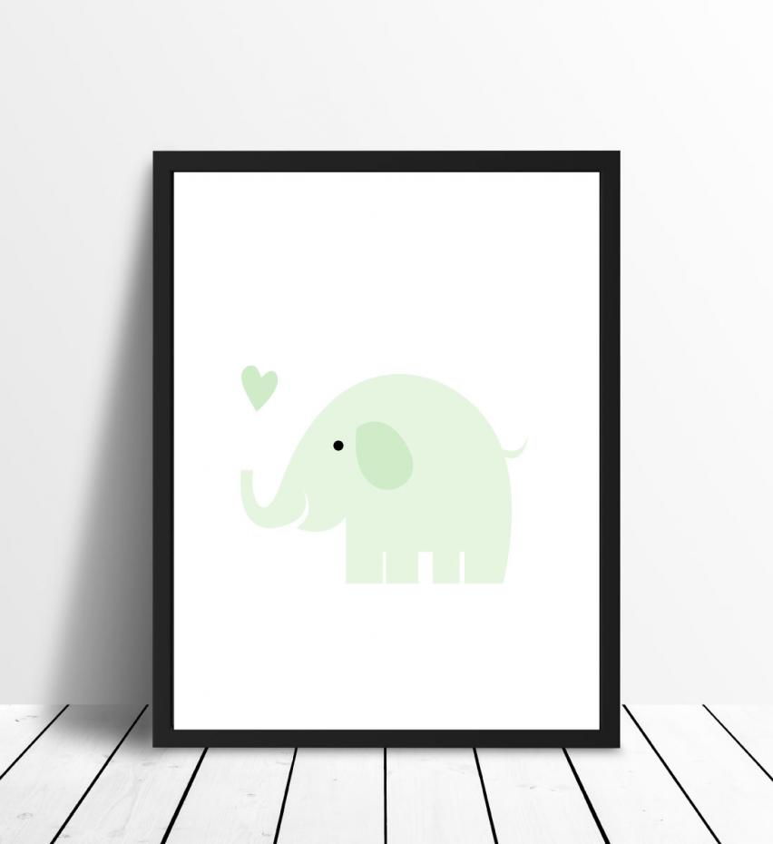 Elefant Solo - Mintgrnn Plakat